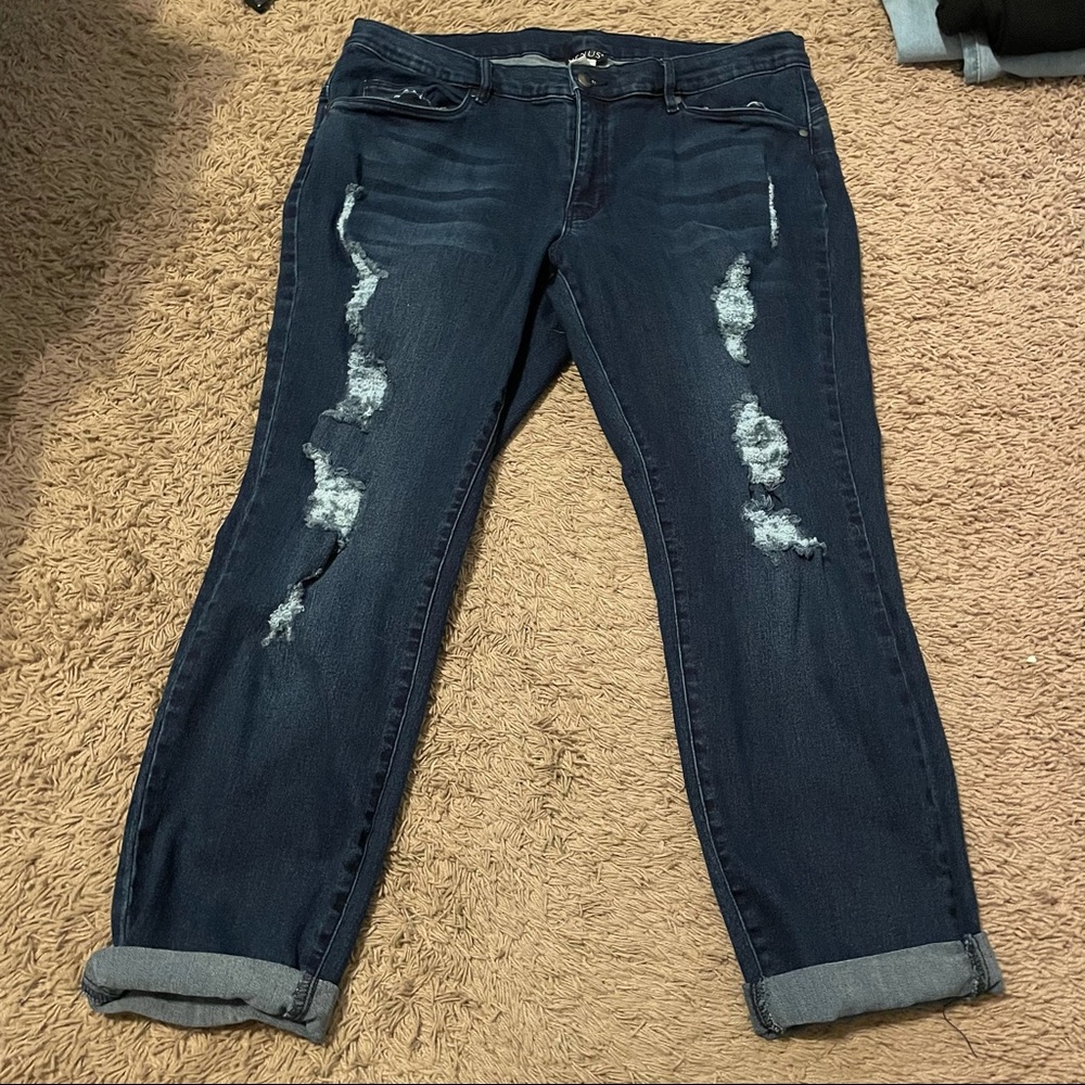 Plus Sized Ripped Skinny Jeans